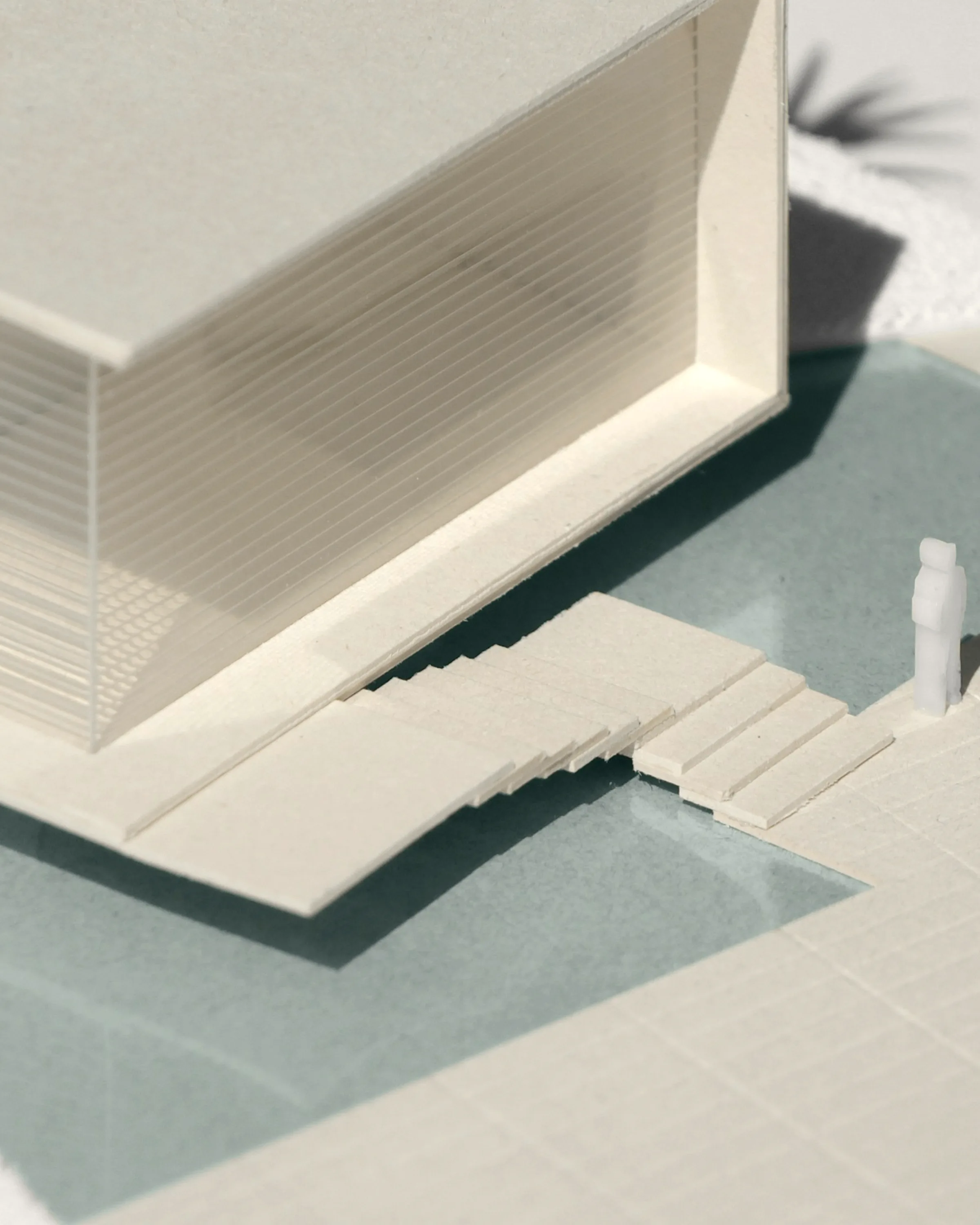 A working model on a table part way through a design review.
